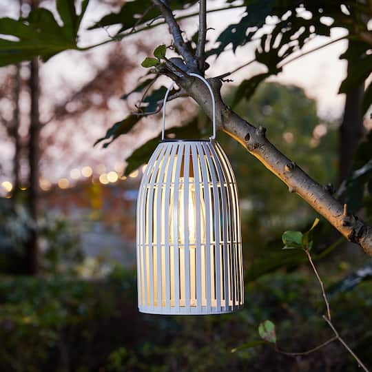 Glitzhome® 10" Woven Solar Powered Outdoor Hanging Lantern